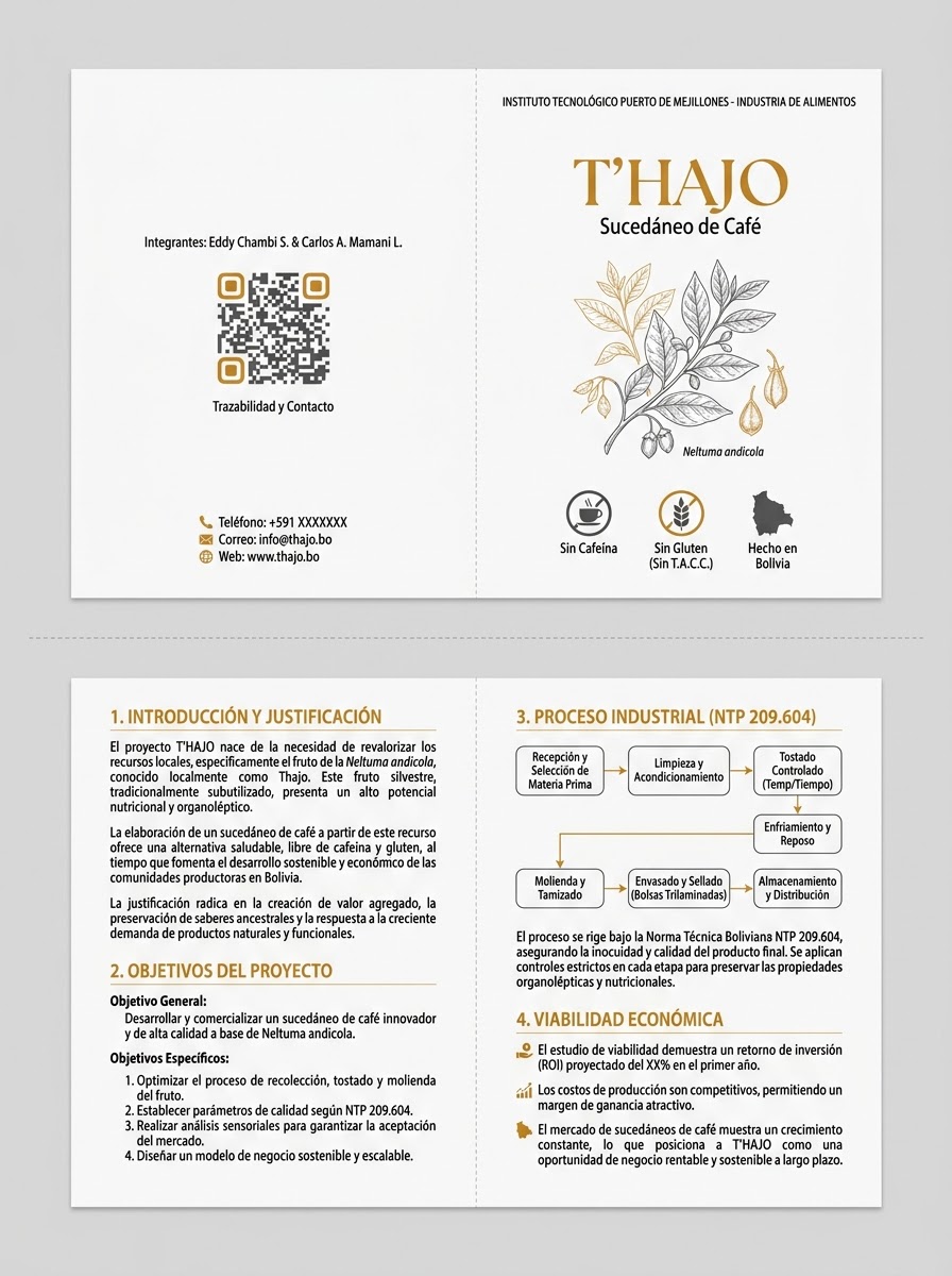 Díptico Informativo Sucedáneo de Café T'hajo